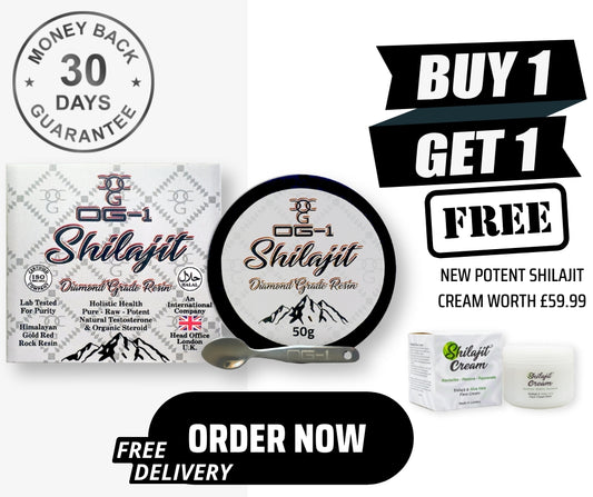 OG-1 Himalayan Shilajit Resin 50G + FREE Shilajit Cream + Lab Tested + Certified