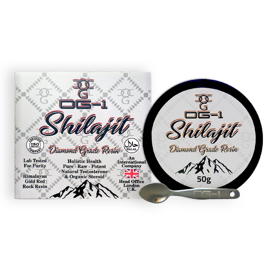 A High Quality Indoor OG1 Shilajit Photo Edited Potraying Organic, Pure & Potent OG-1 Shilajit 50g