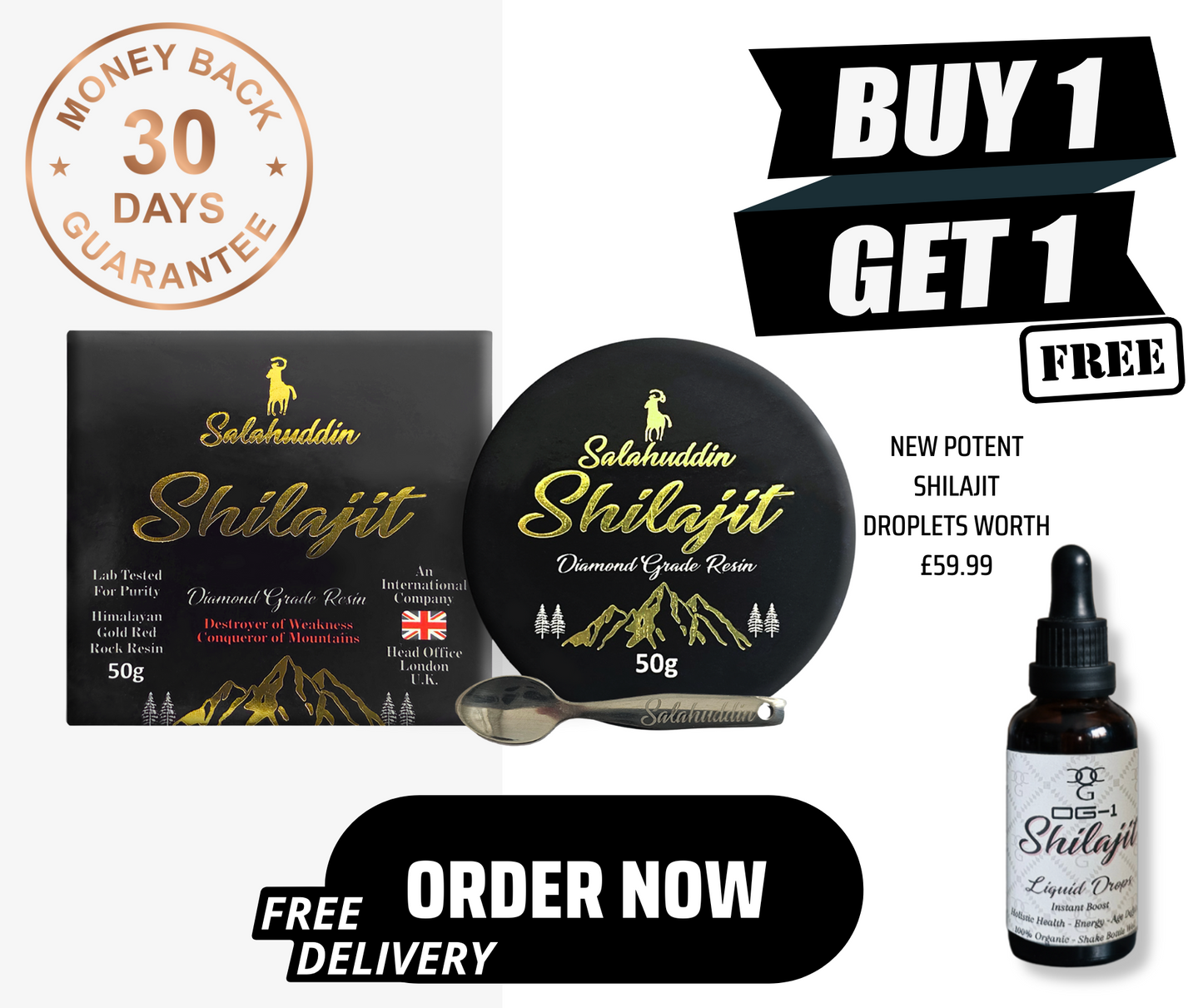 Salahuddin 50G + FREE 30ml Liquid Drops - Premium Health Bundle